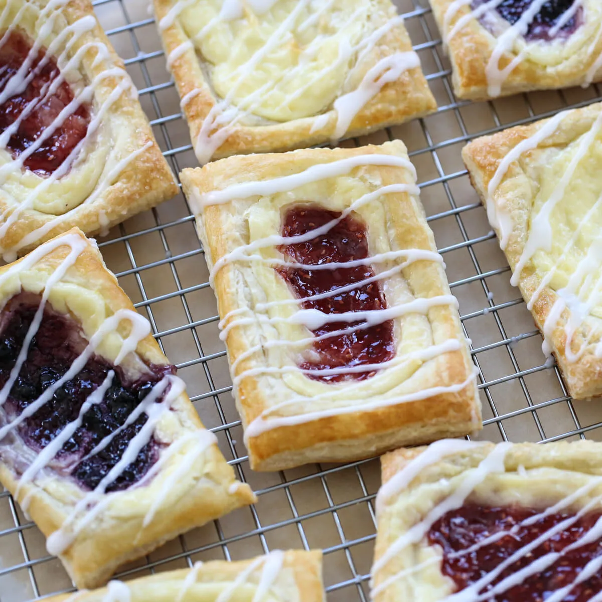 Easy Puff Pastry Cream Cheese and Berry Danishes