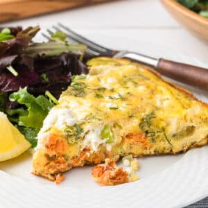 Smoked Salmon Frittata with Goat Cheese and Leeks