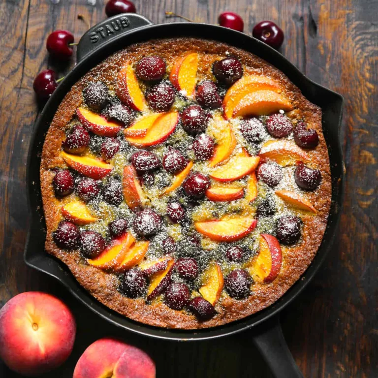 Stone Fruit Cake with Cherries and Peaches