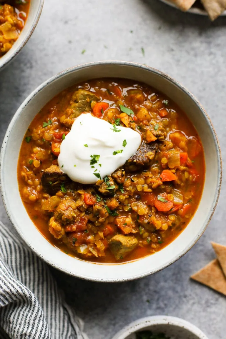 Beef and Lentil Stew (Moroccan-Spiced)