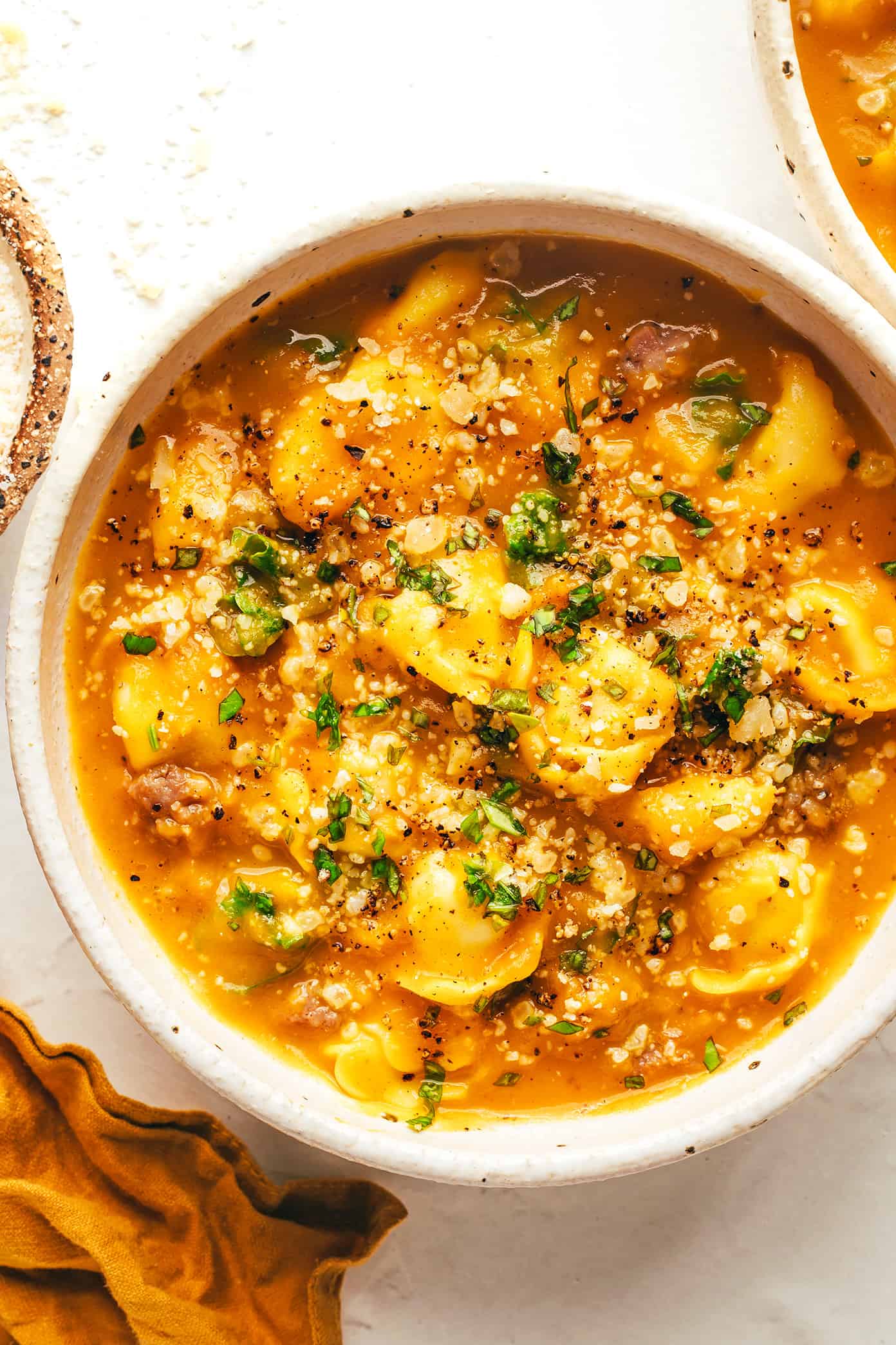 Butternut Squash, Sausage and Tortellini Soup
