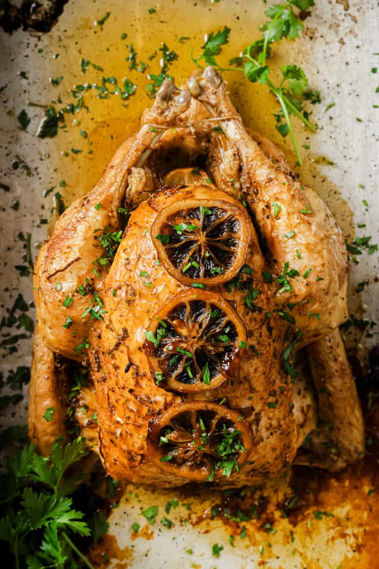 Oven Roasted Chicken with Lemon Garlic Butter