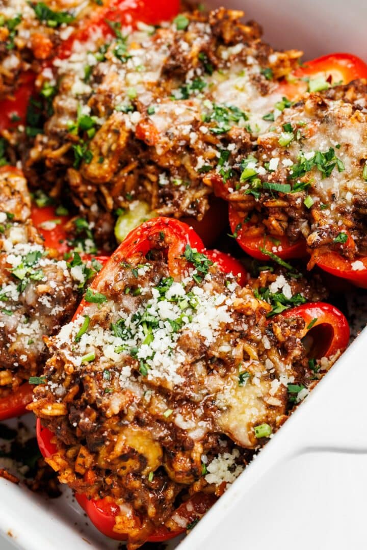 Bison and Mushroom Stuffed Peppers