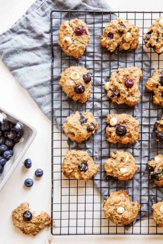 Blueberry Breakfast Cookies with Oats & Quinoa