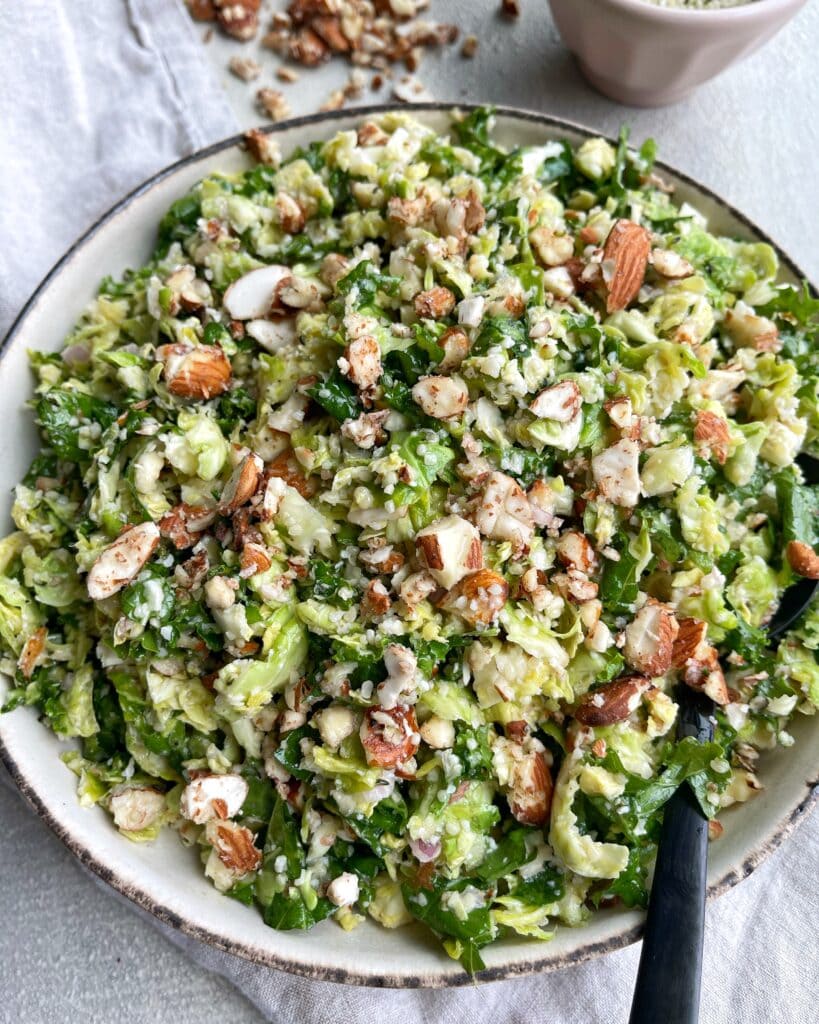Shredded Kale and Brussels Sprouts Salad