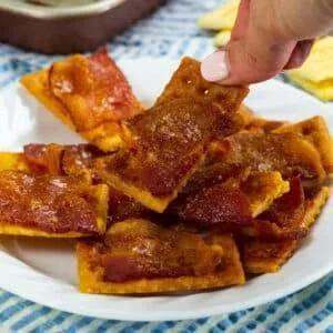 Spicy Candied Bacon Crackers