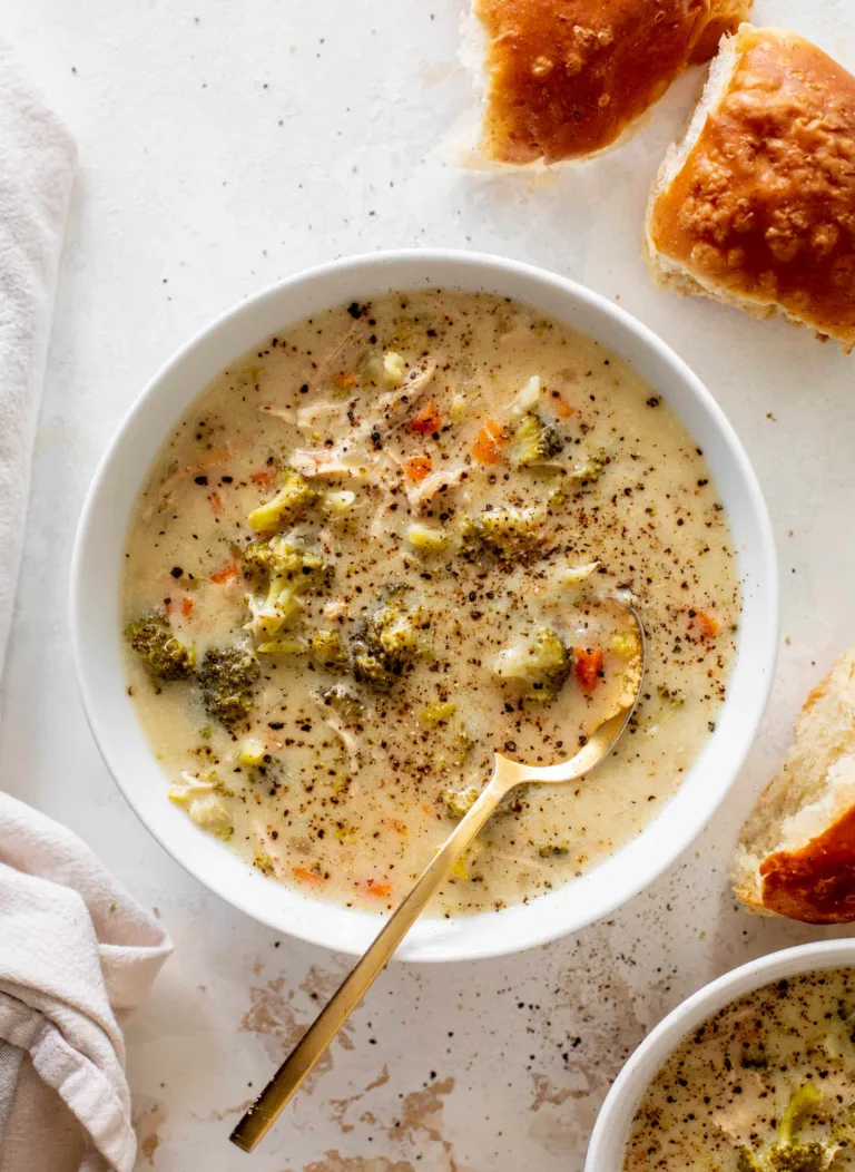 Creamy Chicken and Broccoli Soup.