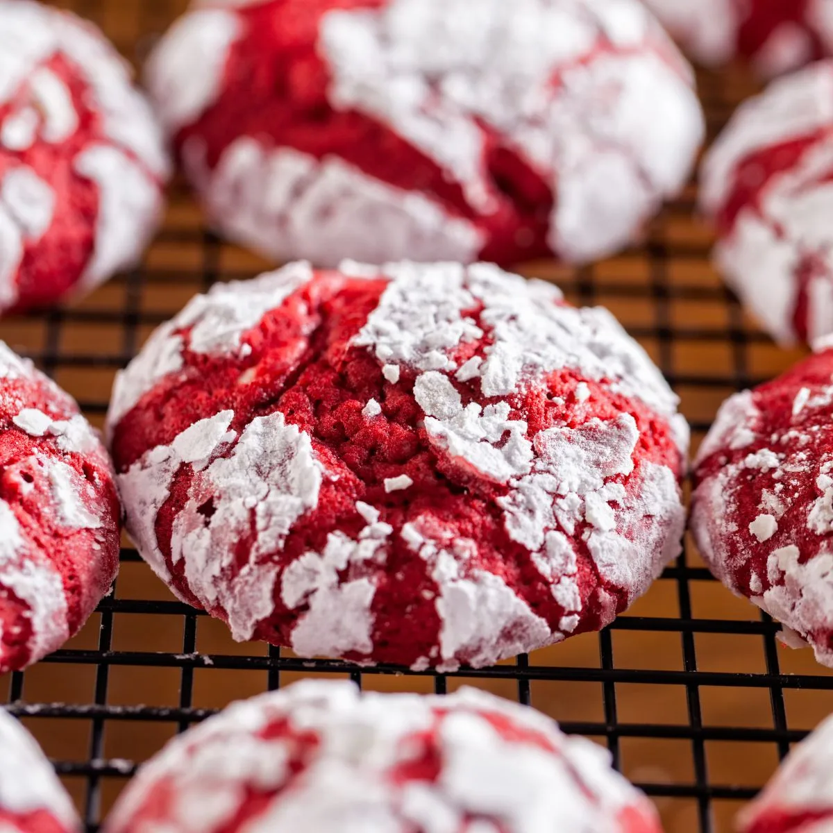 Red Velvet Crinkle Cookies with Cake Mix