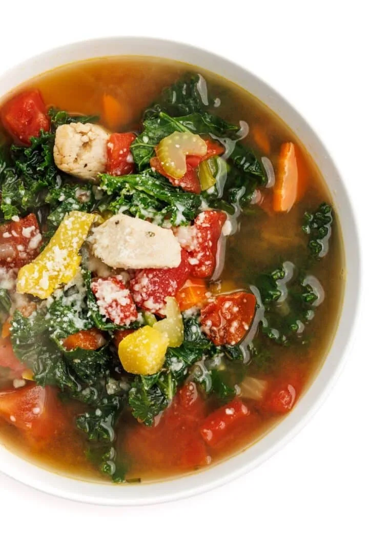 Chicken Soup with Delicata Squash and Kale