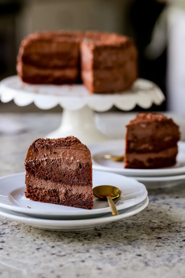 Vegan Mocha Cake with Chocolate Mousse (Gluten-free option)