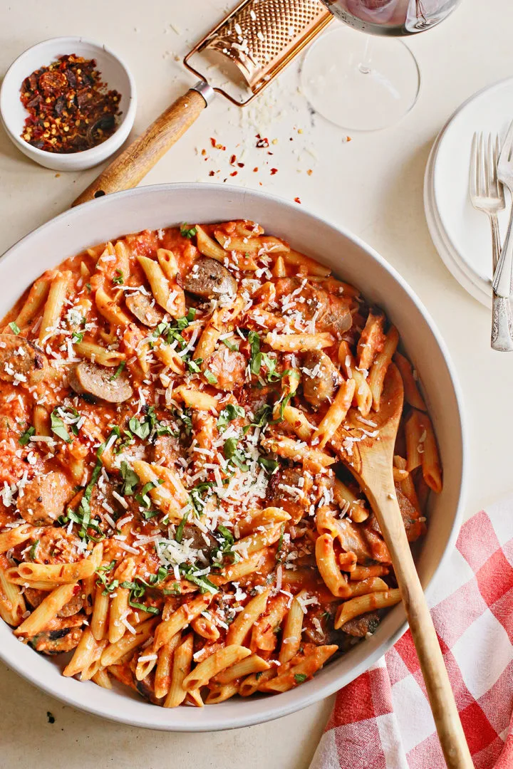Penne with Vodka Sauce and Italian Sausage