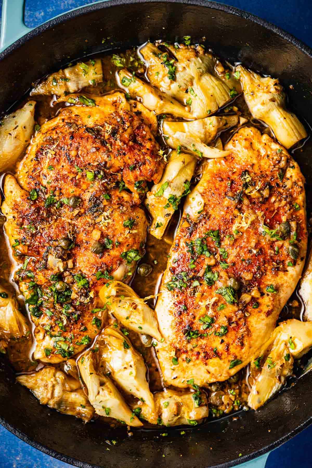 Baked Chicken Breasts in an Artichoke and White Wine Sauce