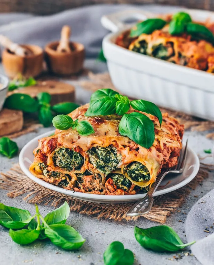 Vegan Cannelloni with Spinach Ricotta Cheese