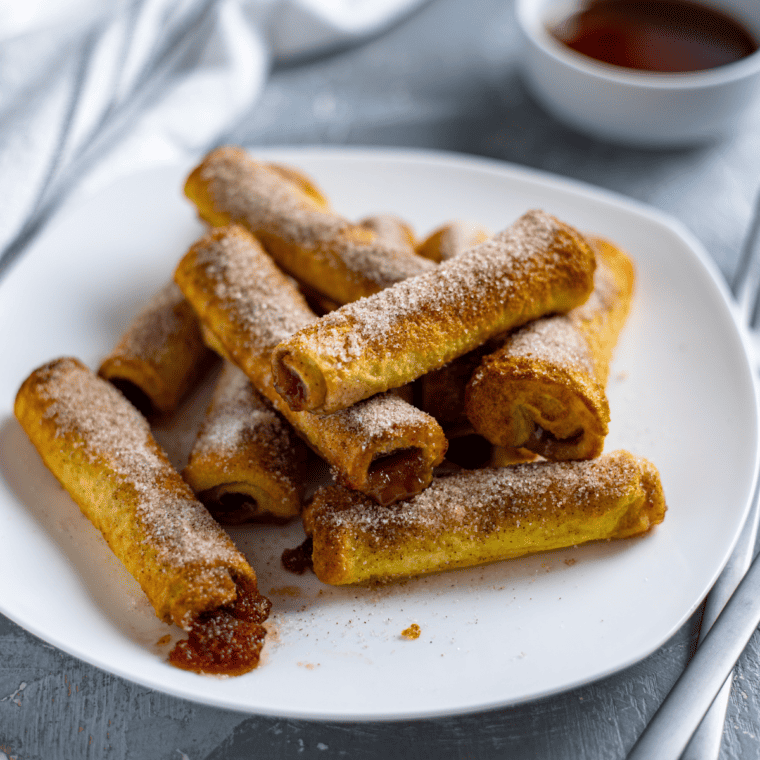 Air Fryer Strawberry French Toast Roll-up