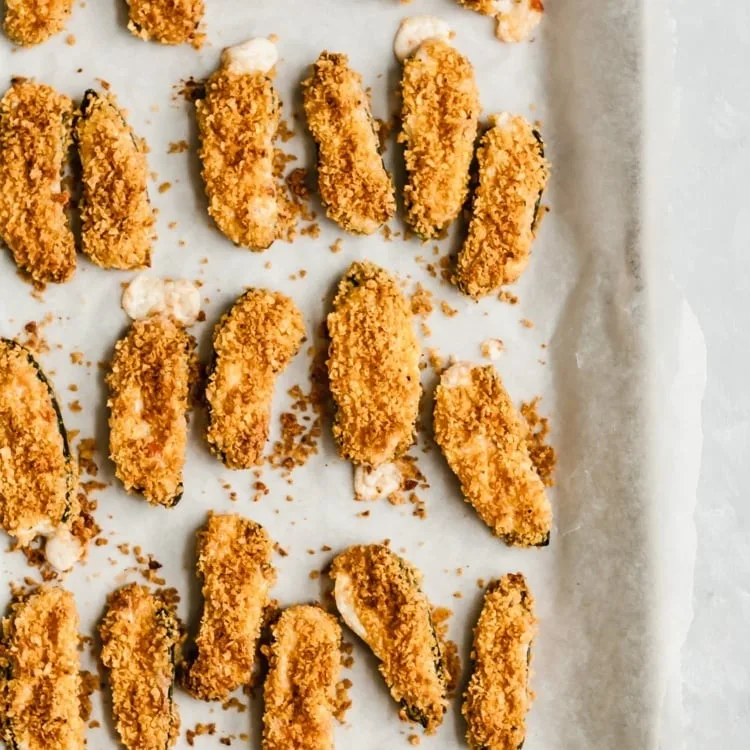 Tortilla Chip-Crusted Baked Jalapeño Poppers