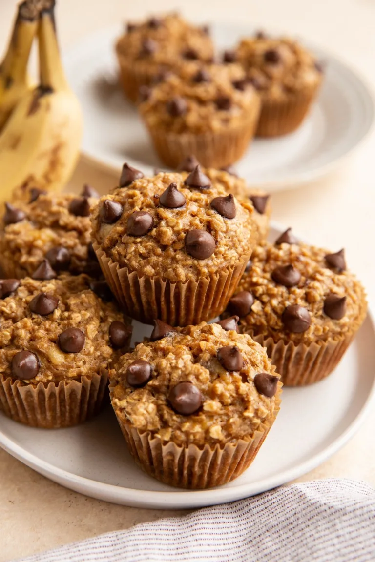 Chocolate Chip Banana Baked Oatmeal Muffins