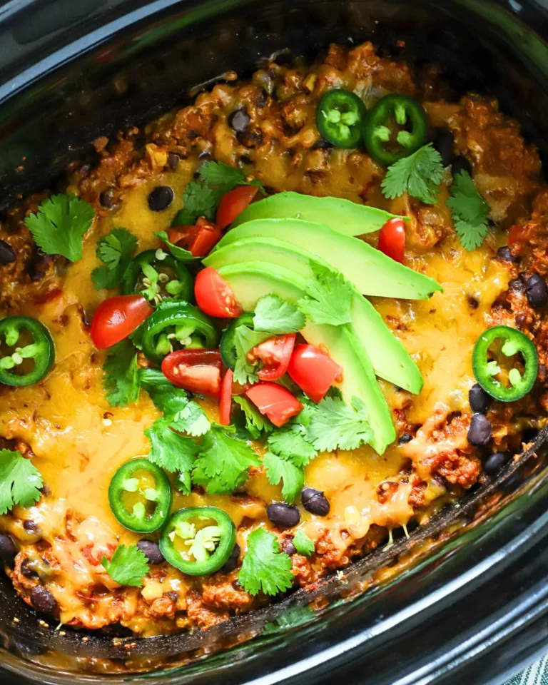 Slow Cooker Mexican Casserole (with ground beef)
