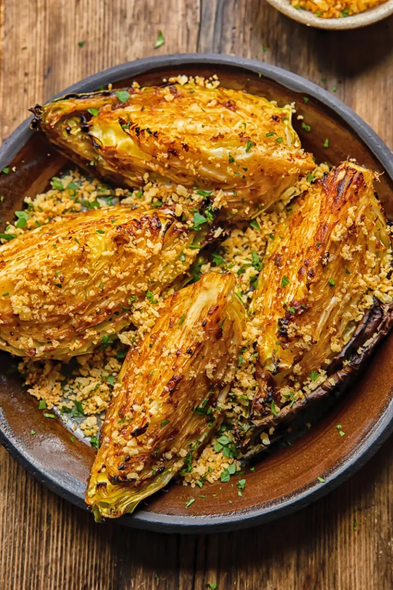 Miso Butter Roasted Cabbage Wedges