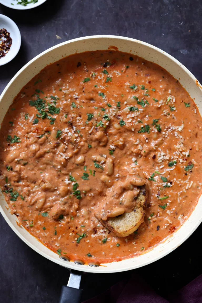 Beans in Easy Rosé Sauce (1 pan, 30 minutes, nut-free, soy-free, gluten-free)