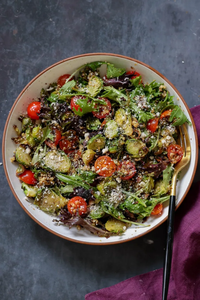 Roasted Shaved Brussels Sprouts Salad With Walnut Crumble (gluten-free, soy-free)