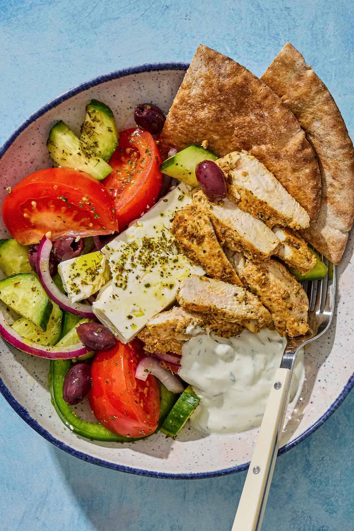 Gyro Bowl with Chicken and Feta
