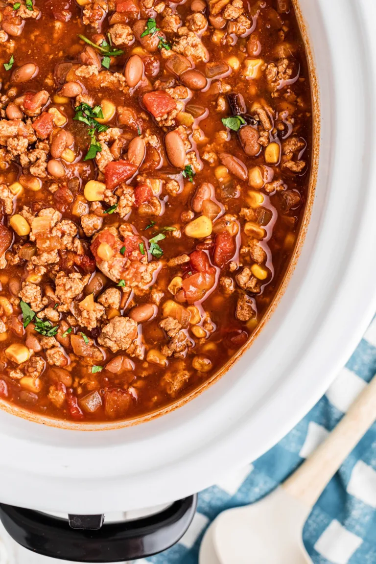 Easy Slow Cooker Turkey Chili