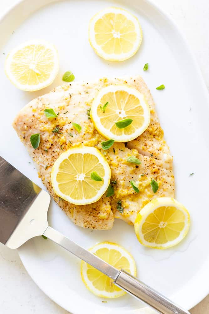 Baked Halibut with Garlic Butter