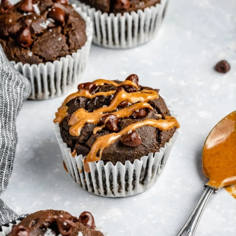 Blender Double Chocolate Spinach Muffins