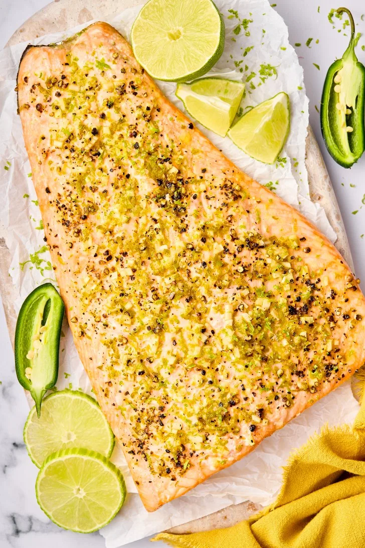 Oven Salmon Recipe with Jalapeño and Lime
