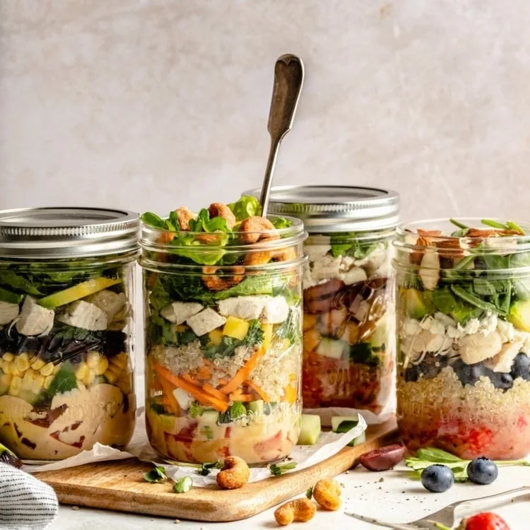 High Protein Salads in Jars that Make the Perfect Lunch