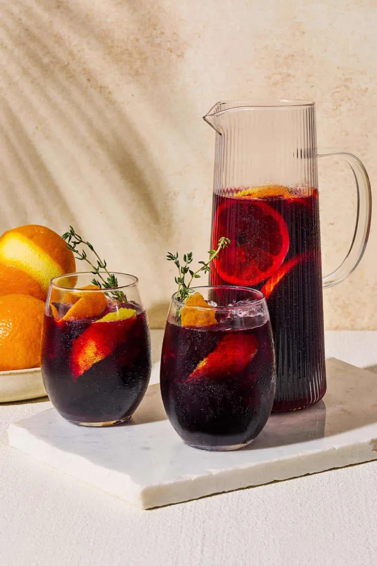 Non Alcoholic Sangria with Hibiscus and Thyme