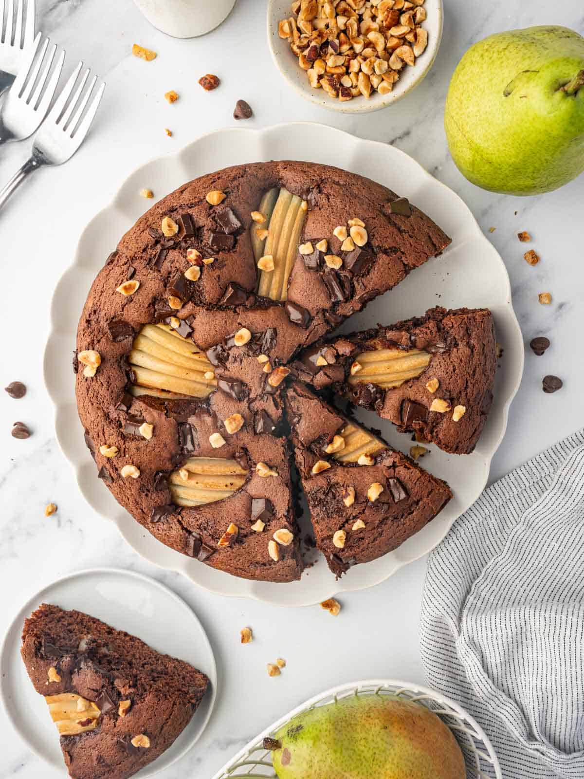 Chocolate Cake with Pears