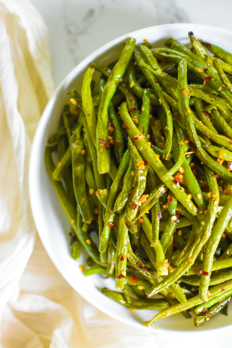 Oven Roasted Green Beans with Garlic Brown Butter