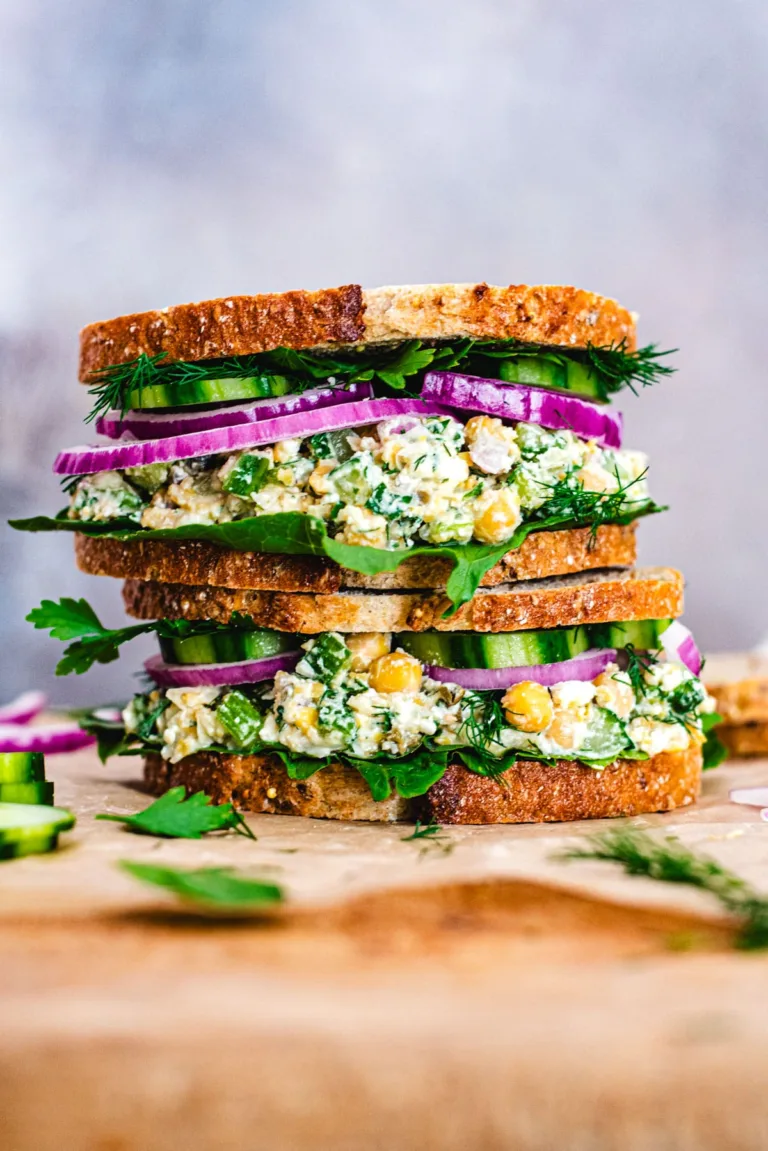 Smashed Chickpea Salad with Feta and Herbs