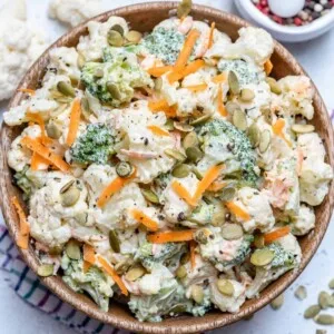 Creamy Broccoli Cauliflower Salad