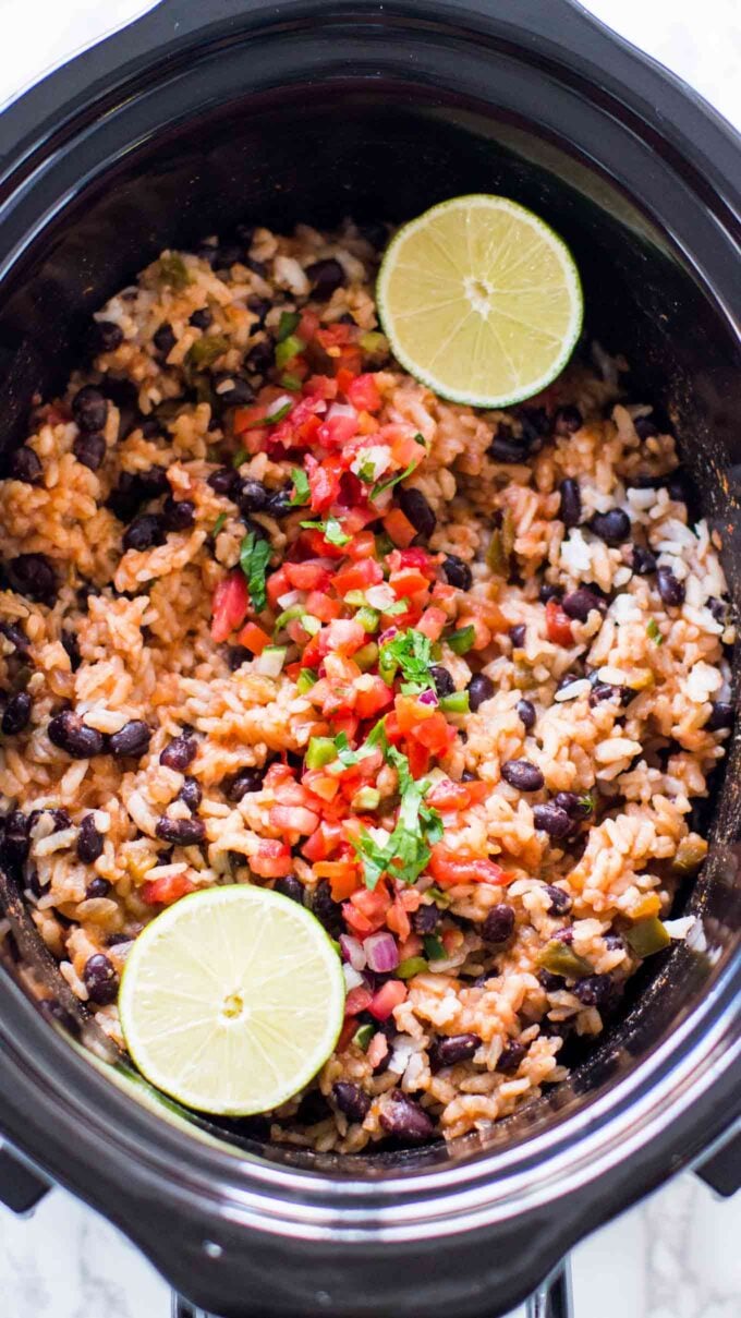 Slow Cooker Rice and Beans