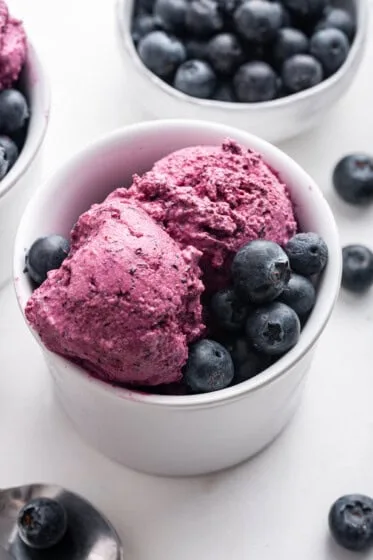 3 Ingredient Blueberry Frozen Yogurt