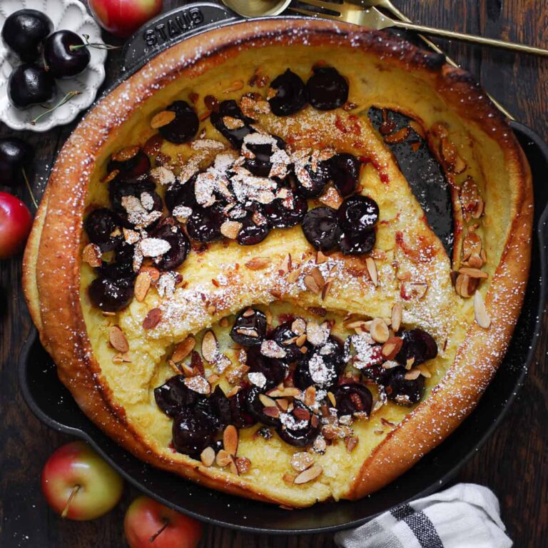 Dutch Baby with Cherries and Toasted Almonds